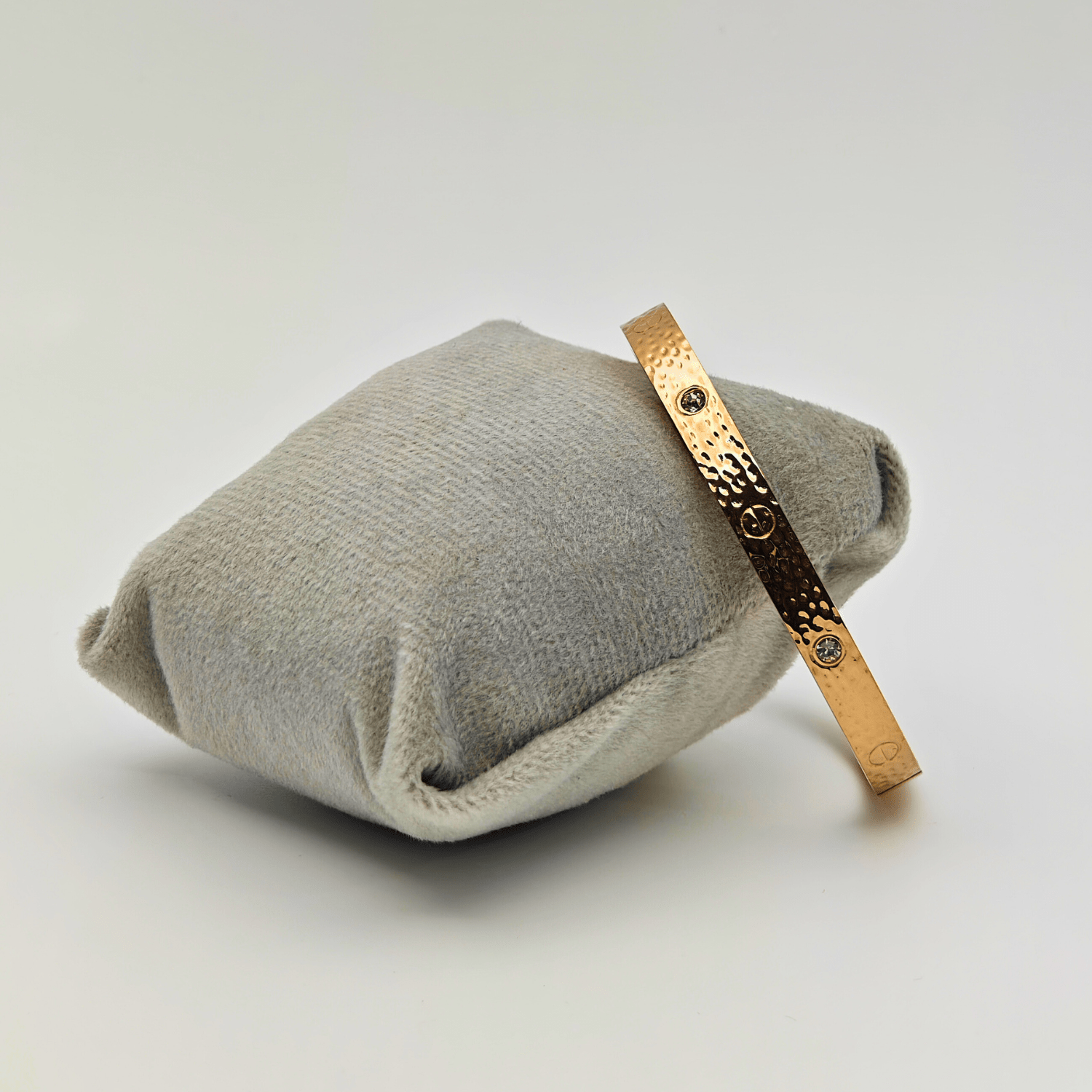 Golden Radiance: CZ Studded Textured 18K Rose Gold Plated Anti - Tarnish Bangle RGB202 - The Soul Jewellery