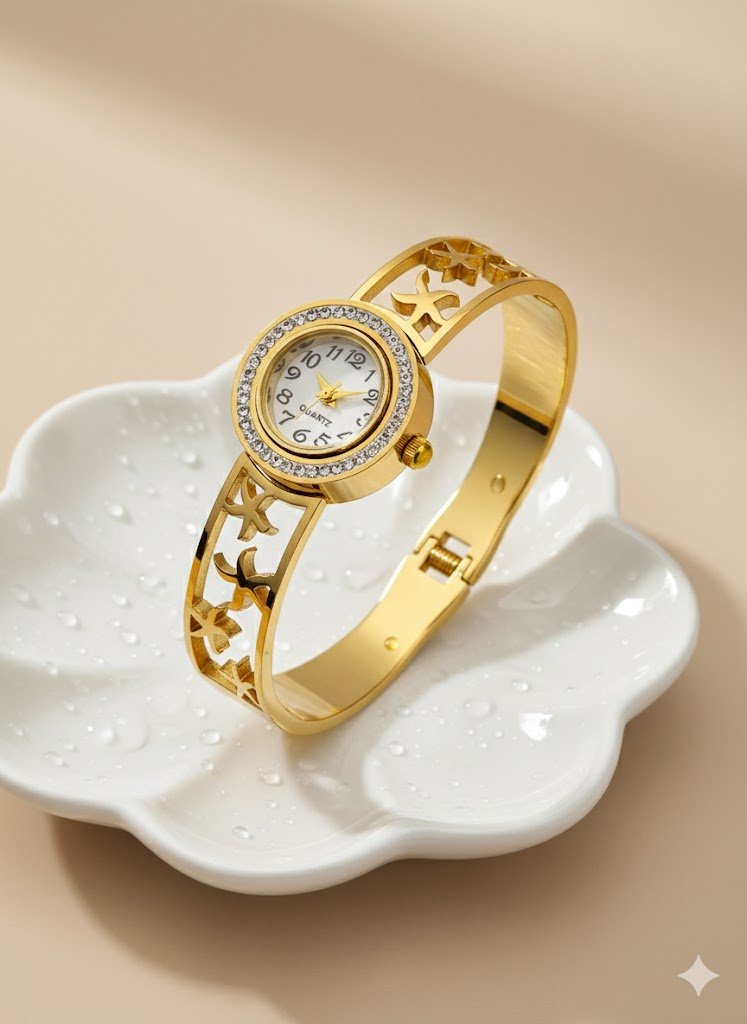 Aurelia 6Élite 18 K Gold Plated Demi - Fine Anti - Tarnish Designer Watch for Women - The Soul Jewellery