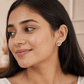 Rose Gold Swan Crystal Stud Earrings for Women – Sparkling Circular Demi Fine Earrings - Soul Jewellery