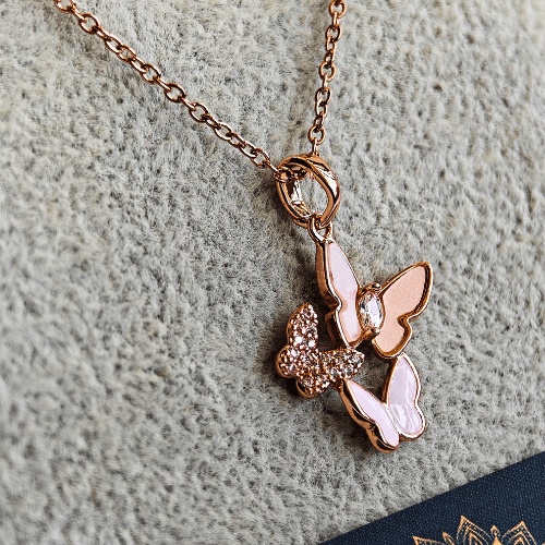 18K Rose Gold Plated Kaleidoscope Anti Tarnish Pendant Necklace RGCP124 - The Soul Jewellery