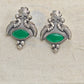 Antique Peacock Silver Replica Earrings with Green Stone | Ethnic Earing for Women | Hypoallergenic - The Soul Jewellery