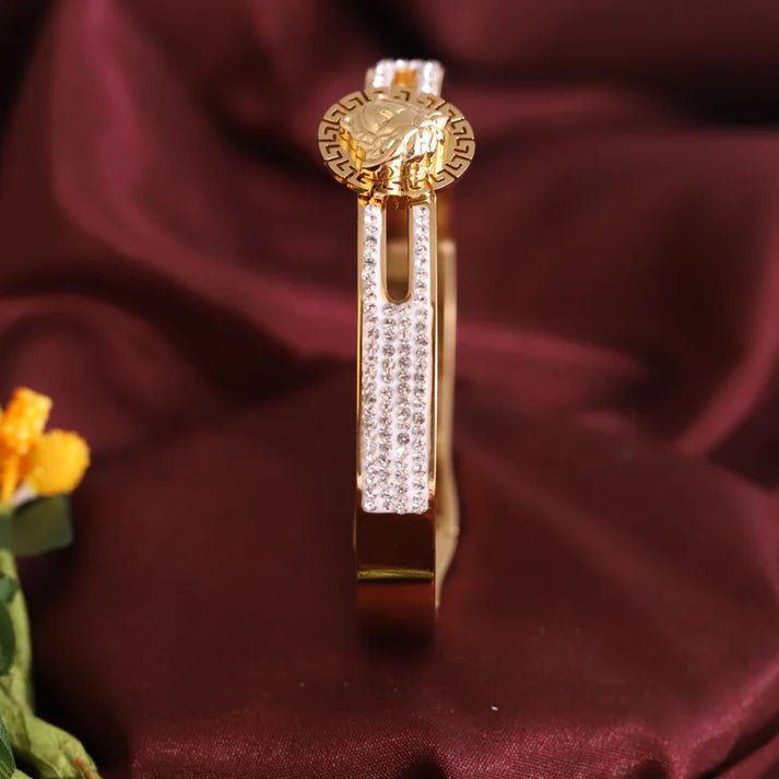 Royal 22K Gold Plated Adjustable Queen Kada Bracelet for Women – Anti - Tarnish Designer Bangle - The Soul Jewellery