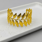 Aurelia 6 Golden Leaf AuraCuff Demi-Fine Anti-Tarnish Exotic Beauty Bracelet for Women - The Soul Jewellery