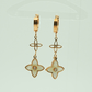 18K Rose Gold Plated Floral Drop Earrings – Elegant Anti - Tarnish Design with Crystal Accents ATER217 - The Soul Jewellery