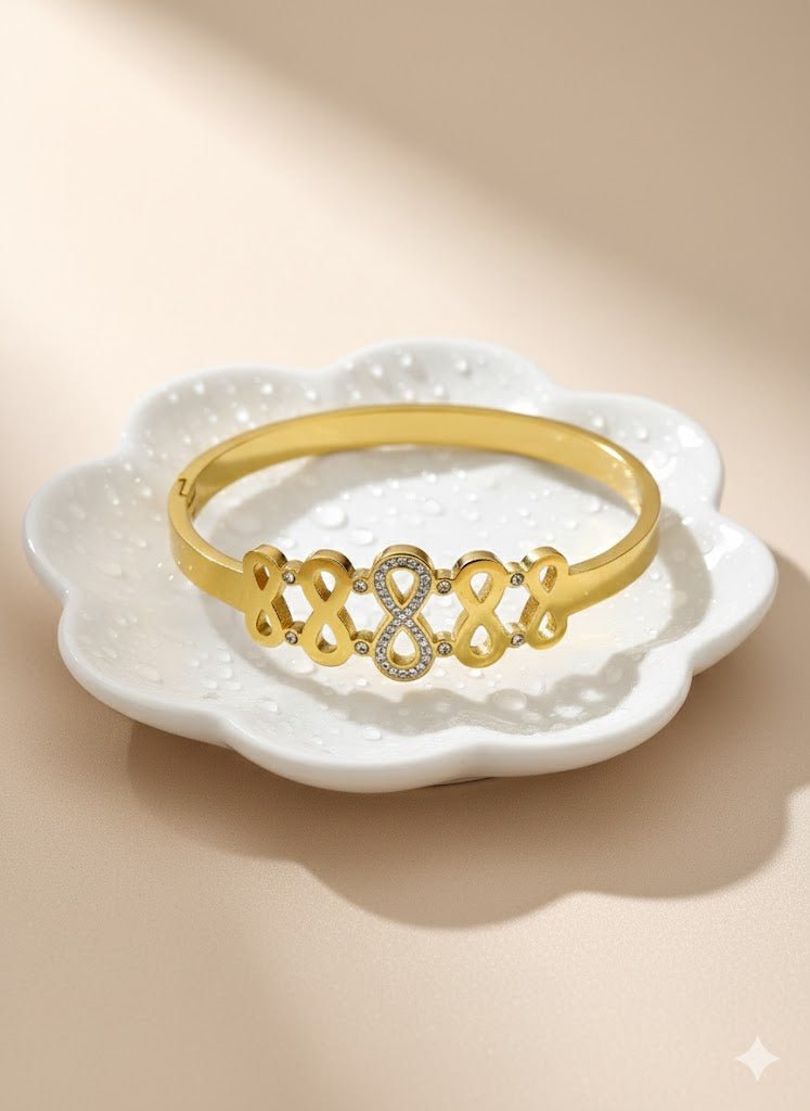 AURÉLIA AMORE LUXE 6™ Eternal Infinity CZ Radiance Demi Fine Bangle Bracelet for Women - The Soul Jewellery