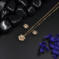 Floral Radiance: 18K Gold - Plated Anti - Tarnish Necklace and Earring Set with Pearls and Crystal  - The Soul Jewellery