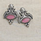Antique Peacock Silver Replica Earrings with Pink Stone  for Women – Limited Edition Offer - The Soul Jewellery
