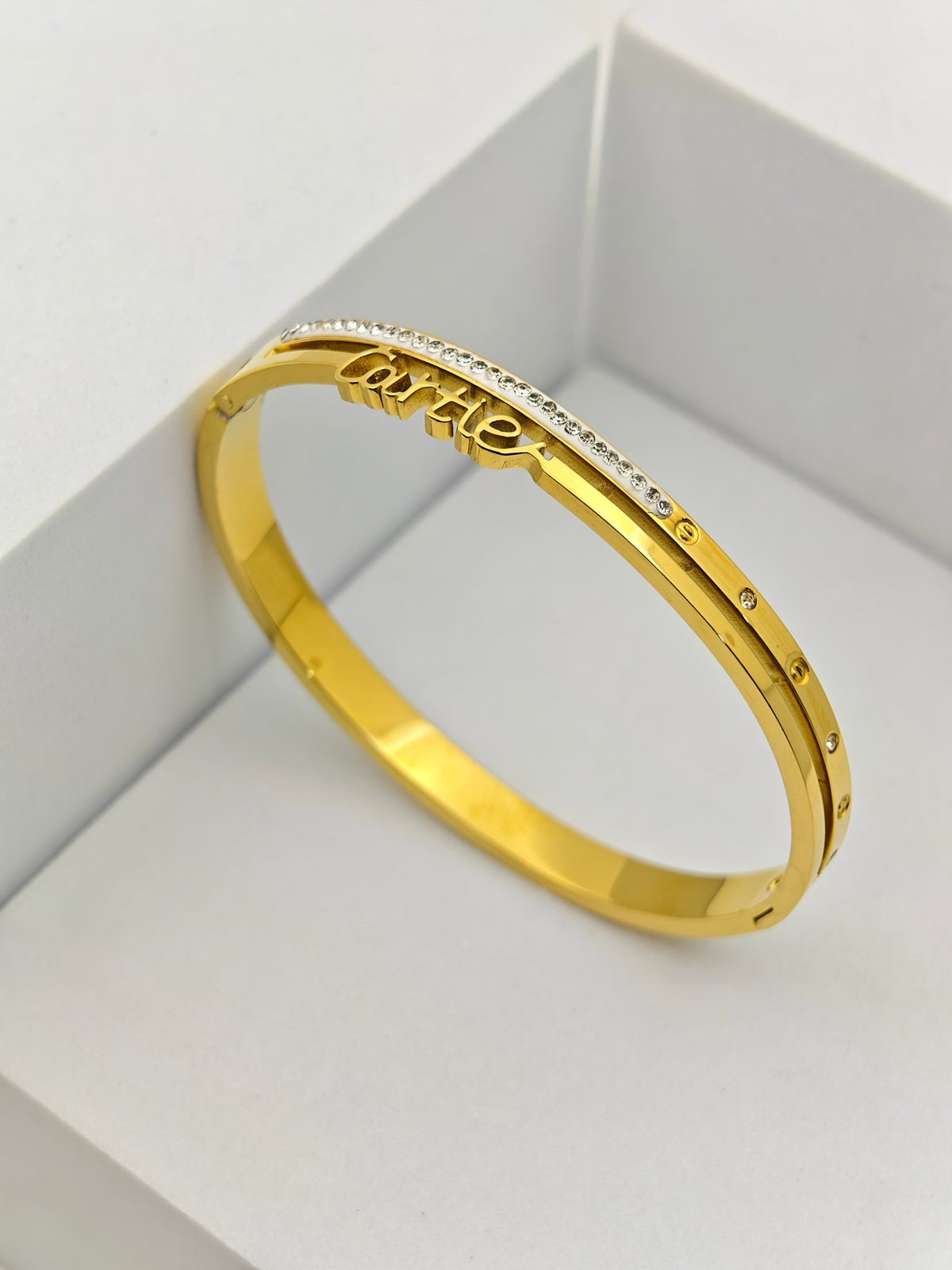 AURÉLIA AMORE LUXE Demi-Fine Gold Love Bangle for Women | Cartier-Inspired Anti-Tarnish Luxury Bracelet - The Soul Jewellery
