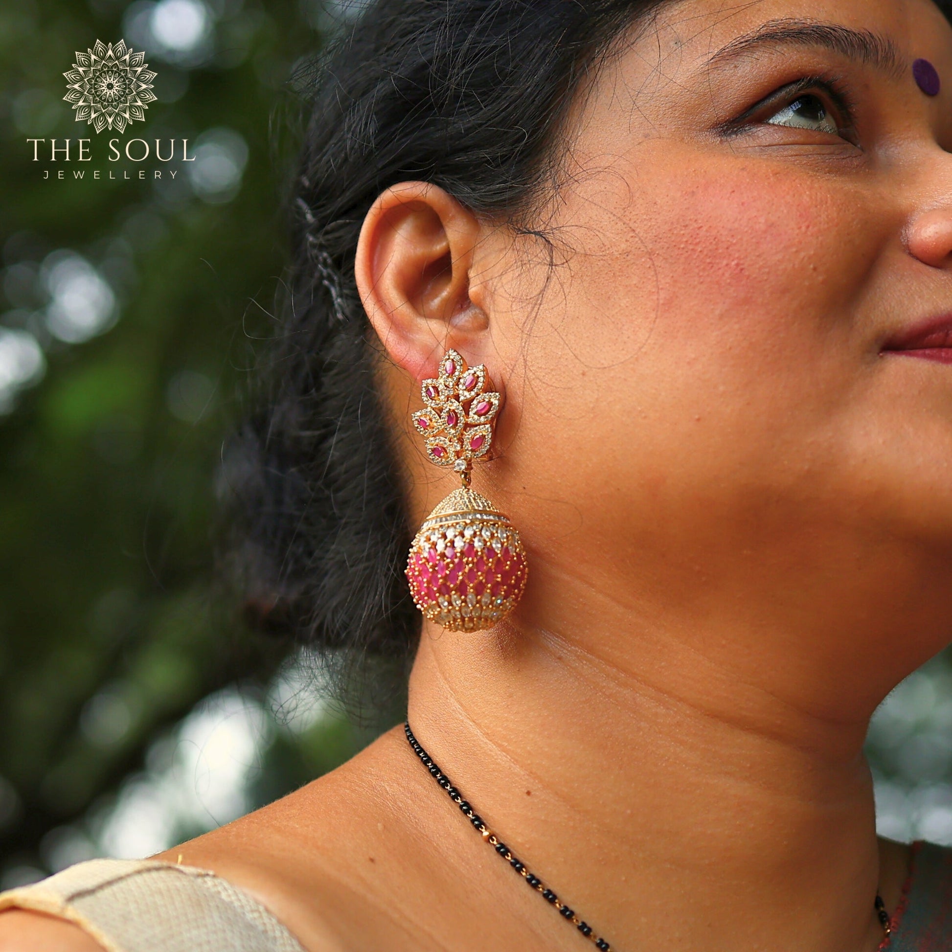 Lunabella Yellow Gold Plated CZ Studded Earring - The Soul Jewellery