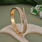 17 Victory Layered Gold Bangle – 18K Plated, Anti - Tarnish Crystal Bar Demi Fine Bracelet for Women - The Soul Jewellery