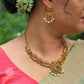 Vinayaki Antique Matte Gold Plated Short Necklace Set - The Soul Jewellery