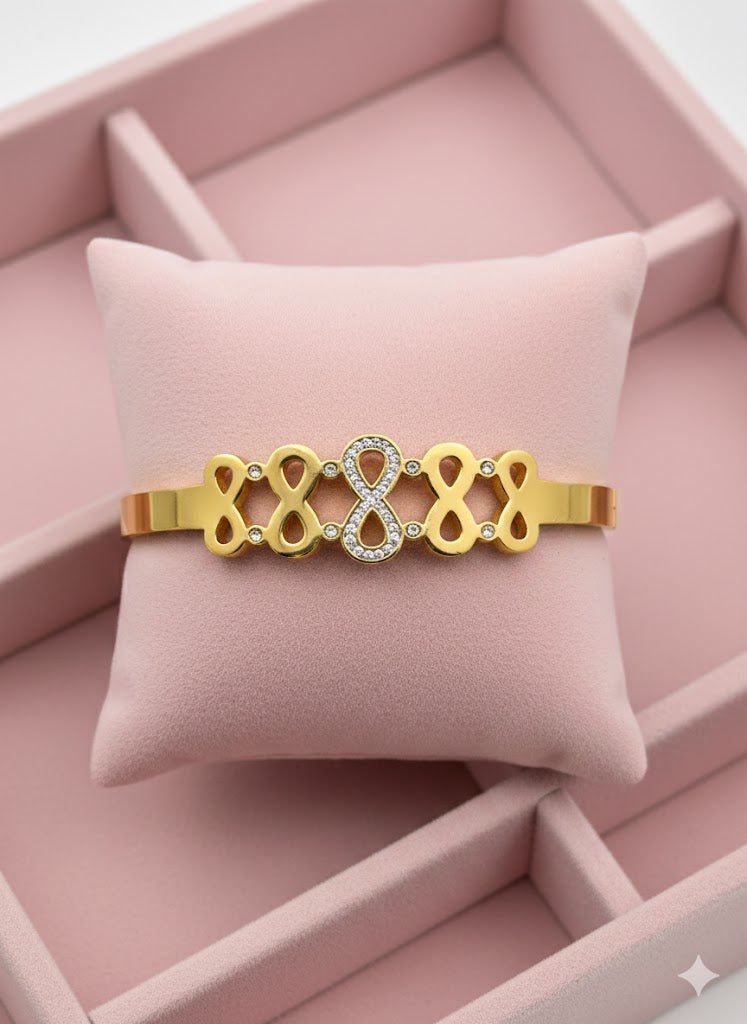 AURÉLIA AMORE LUXE 6™ Eternal Infinity CZ Radiance Demi Fine Bangle Bracelet for Women - The Soul Jewellery
