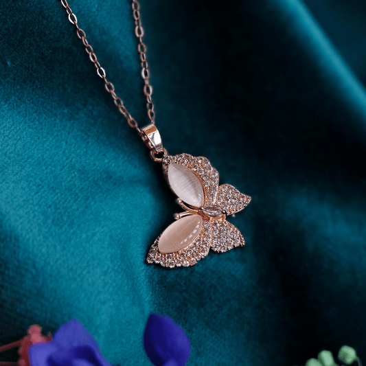 Anti Tarnish 18K Rose Gold Plated Butterfly Pendant Necklace RGCP127 - The Soul Jewellery