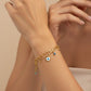 Aurelia 6 NazarHeart Dual - Chain Demi - Fine Anti - Tarnish Evil Eye Gold Bracelet for Women - The Soul Jewellery