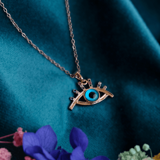 18K Rose Gold Plated Evil Eye Anti Tarnish Chain Pendant Necklace RGCP130 - The Soul Jewellery