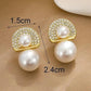 Celeste Pearl Aura 6™ Gold Plated CZ Studded Pearl Drop Demi Fine Earrings for Women - The Soul Jewellery