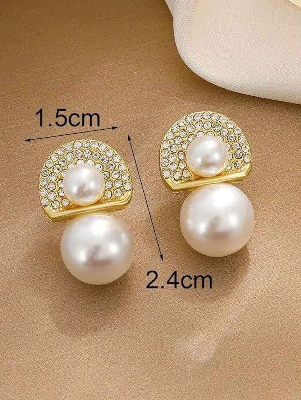 Celeste Pearl Aura 6™ Gold Plated CZ Studded Pearl Drop Demi Fine Earrings for Women - The Soul Jewellery