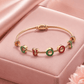 Luxury Gold-Tone Multicolor Alphabet Charm Bracelet for Women – Red & Green Enamel Letter Cable Bracelet - Soul Jewellery