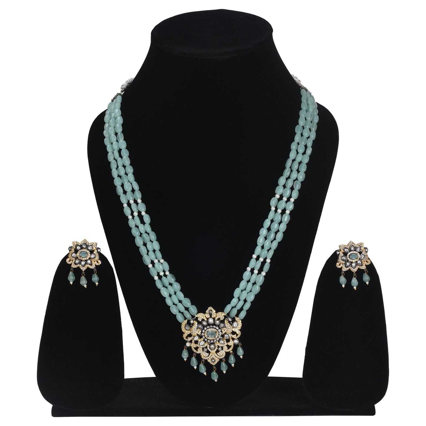 Tirupati Victorian Gold - Plated Temple Necklace & Earring Set with Balaji Motif - The Soul Jewellery