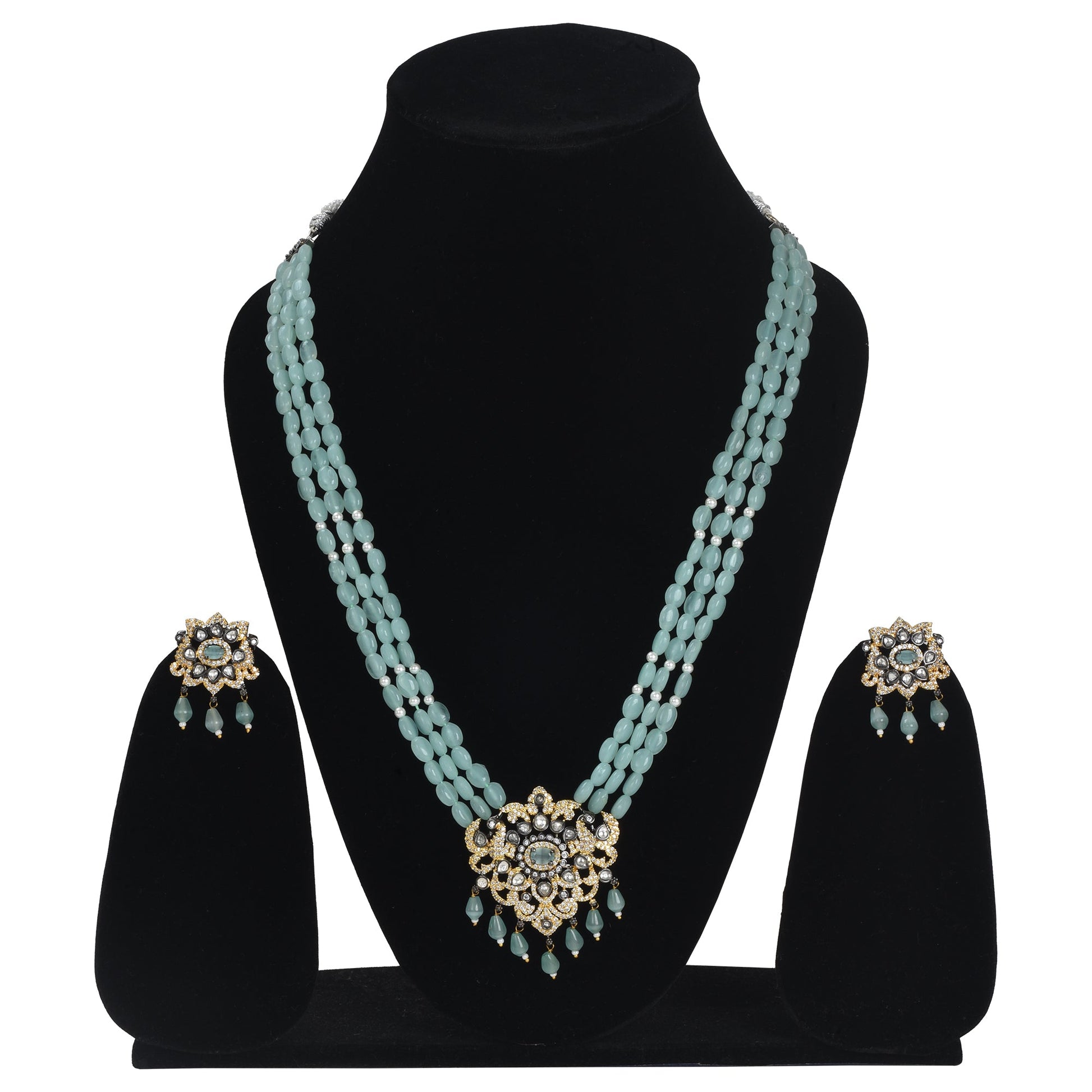 Tirupati Victorian Gold - Plated Temple Necklace & Earring Set with Balaji Motif - The Soul Jewellery