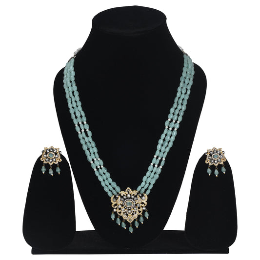 Tirupati Victorian Gold - Plated Temple Necklace & Earring Set with Balaji Motif - The Soul Jewellery