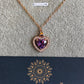 Purple Heart Anti Tarnish 18K Plated Rose Gold Pendant Necklace RGCP125 - The Soul Jewellery