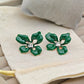 Aurelia EmeraldBloom Luxe Demi - Fine Anti - Tarnish Enamel Floral Stud Earrings - The Soul Jewellery