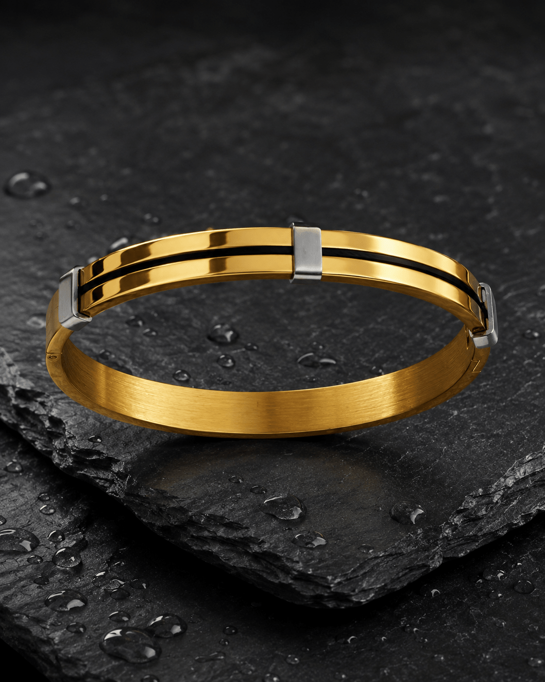 AURÉLIA AMORE LUXE 6™ Gold & Silver-Tone Minimalist Demi-Fine Bracelet for Men - Soul Jewellery