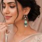 Mint Green Bird Pearl Oxidised Earrings for Women – Vintage Boho Earrings with Crystal & Pearl Drops - The Soul Jewellery
