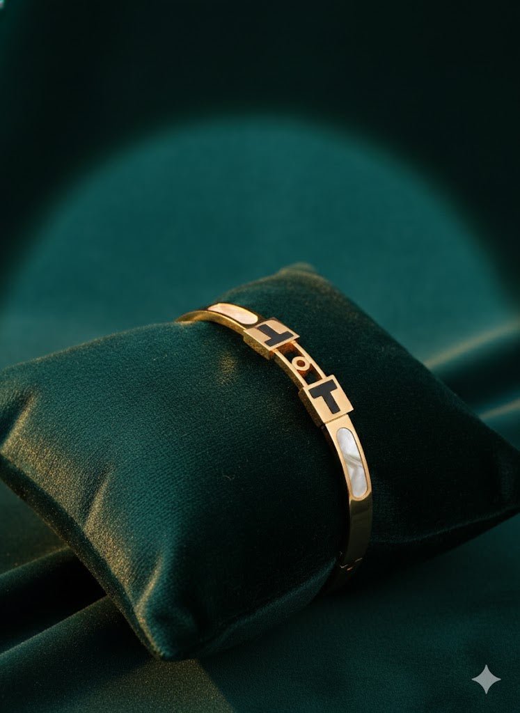 AURÉLIA NOIR LUXE Demi-Fine Rose Gold Bangle Bracelet for Men and Women - The Soul Jewellery