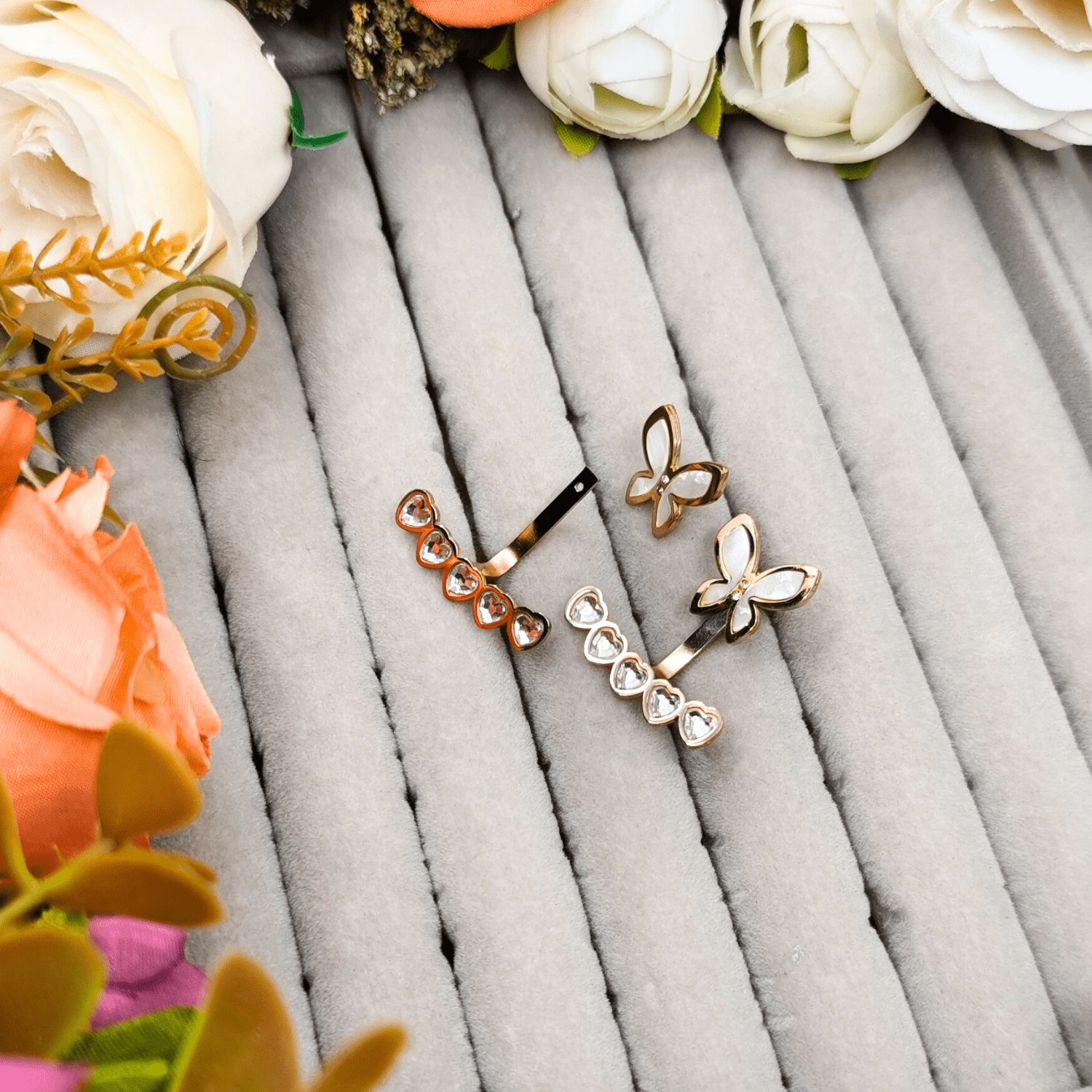 18 K Rose Gold Plated Anti Tarnish Openable Butterfly Earring ATER131 - The Soul Jewellery