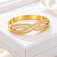 Gold-Tone Crystal Infinity Openable Bangle Bracelet for Women – Stainless Steel Demi Fine Bracelet - Soul Jewellery