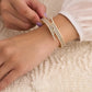 17 Victory Layered Gold Bangle – 18K Plated, Anti - Tarnish Crystal Bar Demi Fine Bracelet for Women - The Soul Jewellery