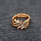 Adeline Cubic Zirconia Studded Anti tarnishing 18 K Rose Gold Plated Ring - The Soul Jewellery