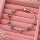 Elegant Rose Gold Anti-Tarnish Evil Eye Charm Bangle with Crystal Accents Every day Wear Kada - The Soul Jewellery