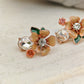Aurelia PeachBlossom Luxe Demi-Fine Anti-Tarnish Enamel Crystal Stud Earrings for Women - The Soul Jewellery
