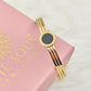 Gold Plated AntiTarnish Roman Numeral Bangle for Women with Black Enamel – Sleek Daily Wear Bracelet - The Soul Jewellery