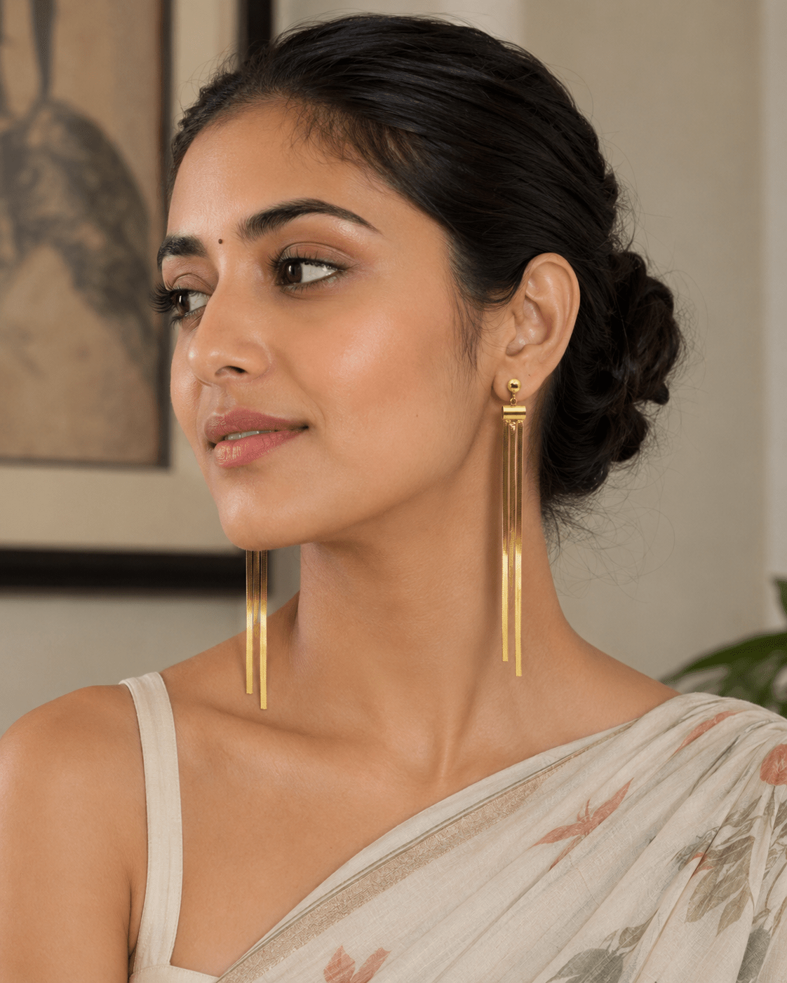 18K Gold - Plated Long Tassel Drop Demi fine Earrings for Women – Skin Safe Dangle Statement Earring - The Soul Jewellery