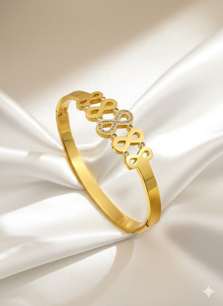 AURÉLIA AMORE LUXE 6™ Eternal Infinity CZ Radiance Demi Fine Bangle Bracelet for Women - The Soul Jewellery