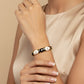 AURÉLIA AMORE LUXE 6™ Noir Pearl Harmony CZ Demi Fine Enamel Kada Bracelet for Women - The Soul Jewellery