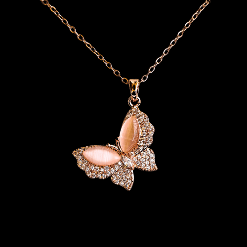 Anti Tarnish 18K Rose Gold Plated Butterfly Pendant Necklace RGCP127 - The Soul Jewellery