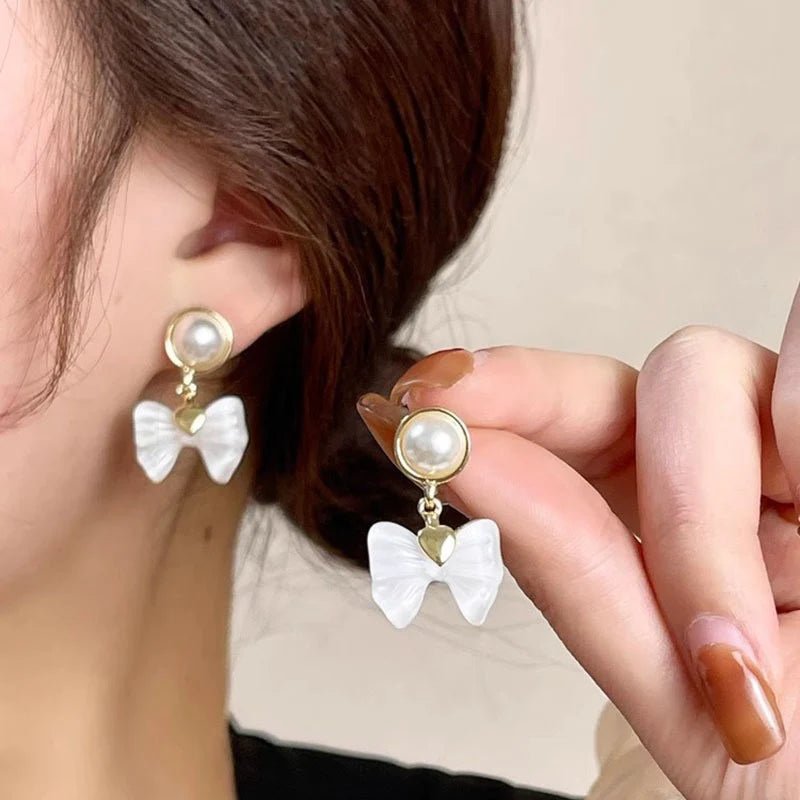 Ivory Flutter Aura 6™ Gold Plated Pearl Butterfly Drop Demi Fine Earrings for Women - The Soul Jewellery