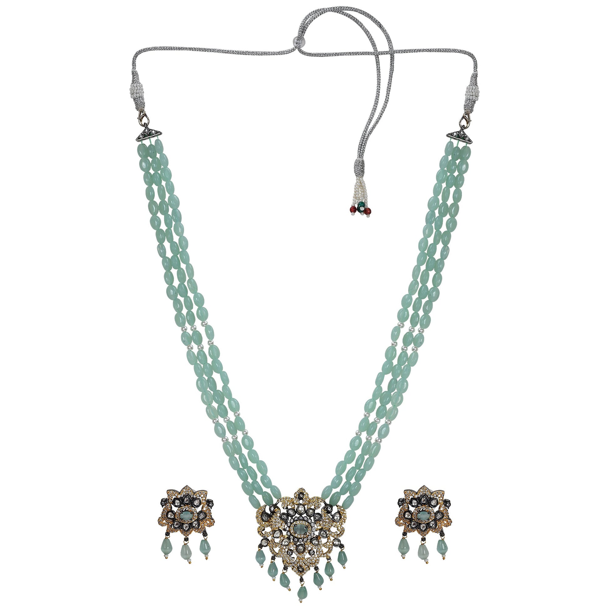 Tirupati Victorian Gold - Plated Temple Necklace & Earring Set with Balaji Motif - The Soul Jewellery