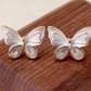 Venus Crystal Butterfly Aura 6™ Gold Mother of Pearl Stud Earrings for Women – Demi - Fine Anti - Tarnish Stainless Steel Butterfly Designer Earrings with Zircon Sparkle - The Soul Jewellery