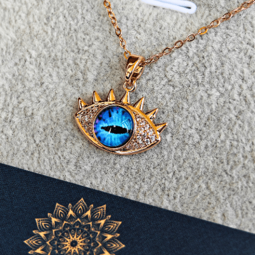 18K Rose Gold Plated Evil Eye Anti Tarnish Chain Pendant Necklace RGCP130 - The Soul Jewellery