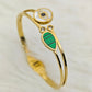 Gold Plated AntiTarnish Green & White Enamel Bangle –Statement Bracelet for Women | Daily Wear & Party - The Soul Jewellery
