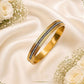 Gold-Tone Crystal Greek Key Openable Bangle Bracelet for Women – Stainless Steel Demi Fine Kada - Soul Jewellery