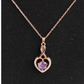 Purple Heart Anti Tarnish 18K Rose Gold Plated Stainless Steel Chain Pendant Set RGCP133 - The Soul Jewellery