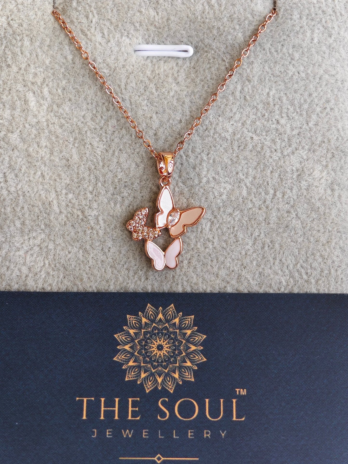 18K Rose Gold Plated Kaleidoscope Anti Tarnish Pendant Necklace RGCP124 - The Soul Jewellery
