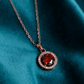18K Rose Gold Plated Anti Tarnish Ruby Chain Pendant Necklace RGCP101 - The Soul Jewellery